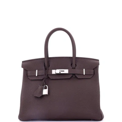Pre-owned Hermes  Hermes Birkin Handbag Brown Togo With Palladium Hardware 30