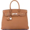 Pre-owned Hermes  Hermes Birkin Handbag Brown Togo With Palladium Hardware 30 In Brown