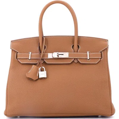 Pre-owned Hermes  Hermes Birkin Handbag Brown Togo With Palladium Hardware 30