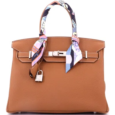 Pre-owned Hermes  Hermes Birkin Handbag Brown Togo With Palladium Hardware 30