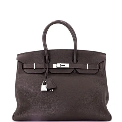 Pre-owned Hermes  Hermes Birkin Handbag Brown Togo With Palladium Hardware 35