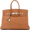 Pre-owned Hermes  Hermes Birkin Handbag Brown Togo With Palladium Hardware 35 In Brown