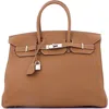 Pre-owned Hermes  Hermes Birkin Handbag Brown Togo With Palladium Hardware 35 In Multi