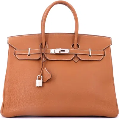 Pre-owned Hermes  Hermes Birkin Handbag Brown Togo With Palladium Hardware 35