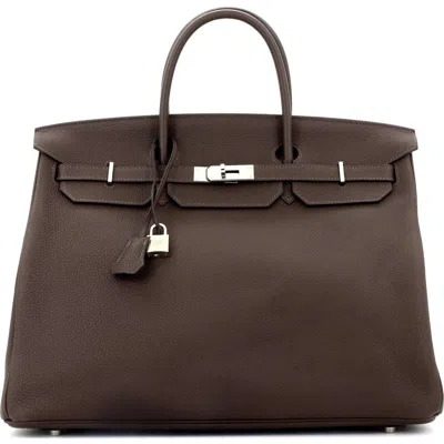 Pre-owned Hermes  Hermes Birkin Handbag Brown Togo With Palladium Hardware 40