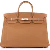 Pre-owned Hermes  Hermes Birkin Handbag Brown Togo With Palladium Hardware 40 In Gold
