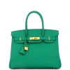 Pre-owned Hermes  Hermes Birkin Handbag Green Epsom With Gold Hardware 30 In Green