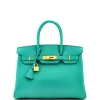 Pre-owned Hermes  Hermes Birkin Handbag Green Epsom With Gold Hardware 30 In Green