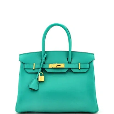 Pre-owned Hermes  Hermes Birkin Handbag Green Epsom With Gold Hardware 30