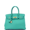 Pre-owned Hermes  Hermes Birkin Handbag Green Epsom With Gold Hardware 30 In Green