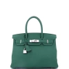 Pre-owned Hermes  Hermes Birkin Handbag Green Togo With Palladium Hardware 30 In Green
