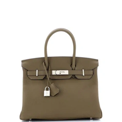 Pre-owned Hermes  Hermes Birkin Handbag Green Togo With Palladium Hardware 30