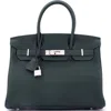 Pre-owned Hermes  Hermes Birkin Handbag Green Togo With Palladium Hardware 30