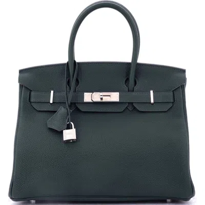 Pre-owned Hermes  Hermes Birkin Handbag Green Togo With Palladium Hardware 30