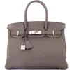 Pre-owned Hermes  Hermes Birkin Handbag Grey Clemence With Palladium Hardware 30 In Multi