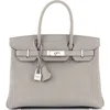 Pre-owned Hermes  Hermes Birkin Handbag Grey Epsom With Palladium Hardware 30 In Gray