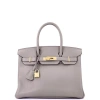 Pre-owned Hermes  Hermes Birkin Handbag Grey Novillo With Gold Hardware 30 In Gray
