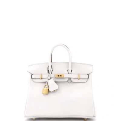 Pre-owned Hermes  Hermes Birkin Handbag Grey Swift With Gold Hardware 25 In Gray