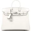 Pre-owned Hermes  Hermes Birkin Handbag Grey Swift With Palladium Hardware 25 In Gray