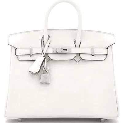 Pre-owned Hermes  Hermes Birkin Handbag Grey Swift With Palladium Hardware 25 In Gray