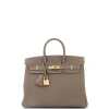 Pre-owned Hermes  Hermes Birkin Handbag Grey Togo With Gold Hardware 25 In Brown