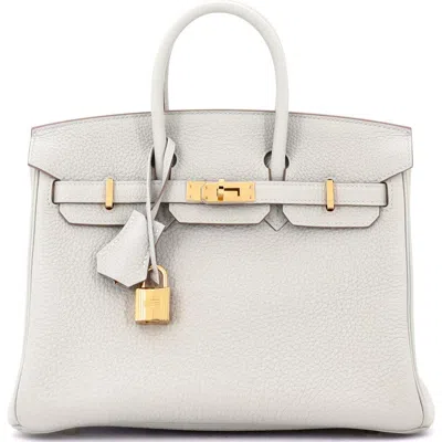 Pre-owned Hermes  Hermes Birkin Handbag Grey Togo With Gold Hardware 25 In Gray