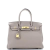 Pre-owned Hermes  Hermes Birkin Handbag Grey Togo With Gold Hardware 30 In Gray