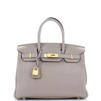 Pre-owned Hermes  Hermes Birkin Handbag Grey Togo With Gold Hardware 30 In Gray