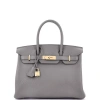 Pre-owned Hermes  Hermes Birkin Handbag Grey Togo With Gold Hardware 30 In Gray