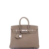 Pre-owned Hermes  Hermes Birkin Handbag Grey Togo With Palladium Hardware 25 In Brown