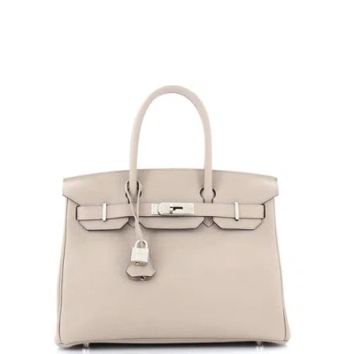 Pre-owned Hermes  Hermes Birkin Handbag Grey Togo With Palladium Hardware 30