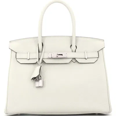Pre-owned Hermes  Hermes Birkin Handbag Grey Togo With Palladium Hardware 30