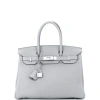 Pre-owned Hermes  Hermes Birkin Handbag Grey Togo With Palladium Hardware 30