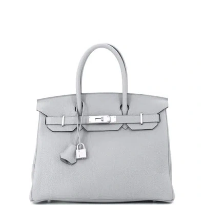 Pre-owned Hermes  Hermes Birkin Handbag Grey Togo With Palladium Hardware 30