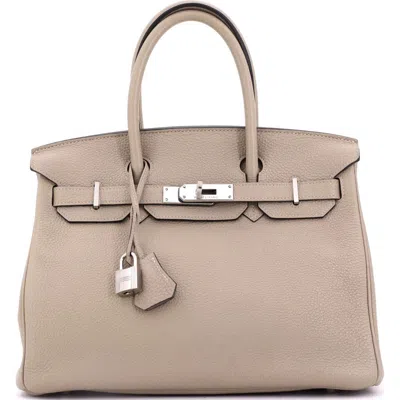 Pre-owned Hermes  Hermes Birkin Handbag Grey Togo With Palladium Hardware 30