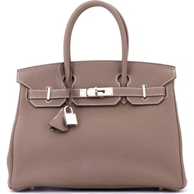 Pre-owned Hermes  Hermes Birkin Handbag Grey Togo With Palladium Hardware 30 In Brown
