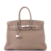 Pre-owned Hermes  Hermes Birkin Handbag Grey Togo With Palladium Hardware 35 In Brown