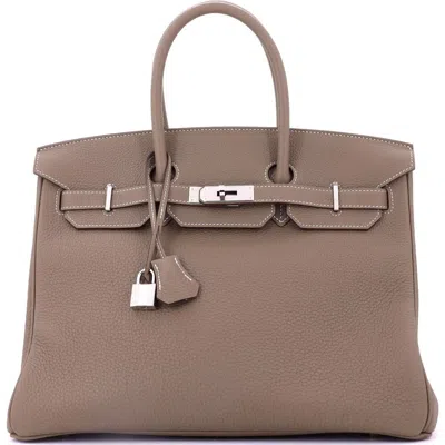Pre-owned Hermes  Hermes Birkin Handbag Grey Togo With Palladium Hardware 35 In Brown