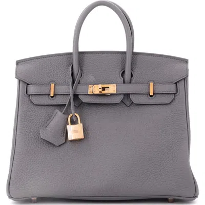 Pre-owned Hermes  Hermes Birkin Handbag Grey Togo With Rose Gold Hardware 25 In Gray