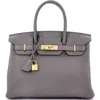 Pre-owned Hermes  Hermes Birkin Handbag Grey Togo With Rose Gold Hardware 30 In Gray
