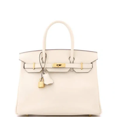 PRE-OWNED HERMES PRE-OWNED HERMES BIRKIN HANDBAG LIGHT EPSOM WITH GOLD HARDWARE 30