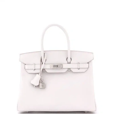 Pre-owned Hermes  Hermes Birkin Handbag Light Epsom With Palladium Hardware 30 In Gray