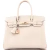 Pre-owned Hermes  Hermes Birkin Handbag Light Epsom With Rose Gold Hardware 30 In Neutral