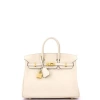 Pre-owned Hermes  Hermes Birkin Handbag Light Swift With Gold Hardware 25 In White