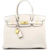 Pre-owned Hermes  Hermes Birkin Handbag Light Togo With Gold Hardware 30 In Gray