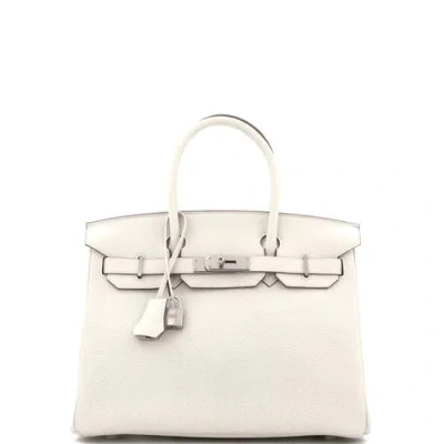 Pre-owned Hermes  Hermes Birkin Handbag Light Togo With Palladium Hardware 30 In Gray
