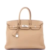 Pre-owned Hermes  Hermes Birkin Handbag Light Togo With Palladium Hardware 35