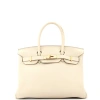 Pre-owned Hermes  Hermes Birkin Handbag Light Togo With Rose Gold Hardware 30 In White