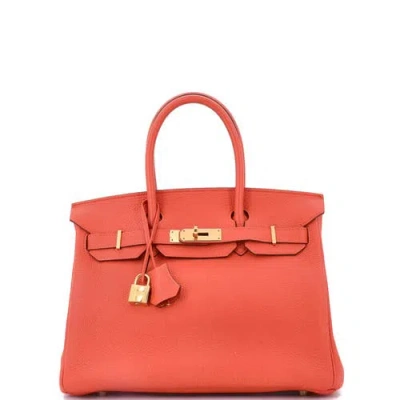 Pre-owned Hermes  Hermes Birkin Handbag Orange Togo With Gold Hardware 30