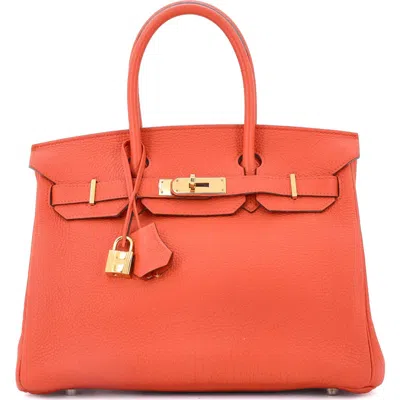 Pre-owned Hermes  Hermes Birkin Handbag Orange Togo With Gold Hardware 30